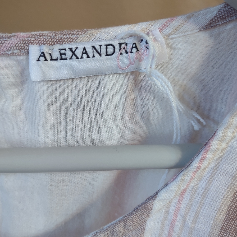 Beachy Striped Linen Ruffle Dress - Picture 4 of 9